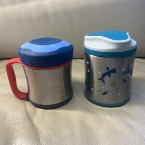 2 Contigo 10 oz Food Jar Thermos Lunch Insulated Sharks BPA free. clean